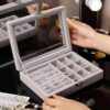 Buy Jewelry Box with Compartments & Transparent Lid in Pakistan – Elegant Storage for Rings, Earrings & Accessories | ChicTees.pk