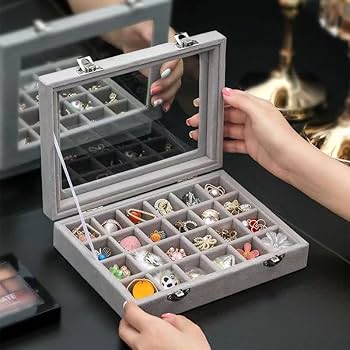 Buy Jewelry Box with Compartments & Transparent Lid in Pakistan – Elegant Storage for Rings, Earrings & Accessories | ChicTees.pk