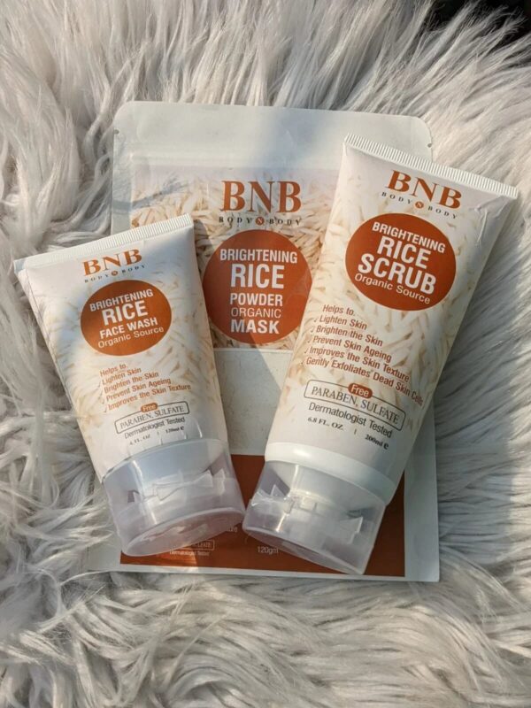 Buy BNB Rice Brightening Glow Kit – Face Wash, Mask & Scrub (3-in-1 Set) | ChicTees.pk