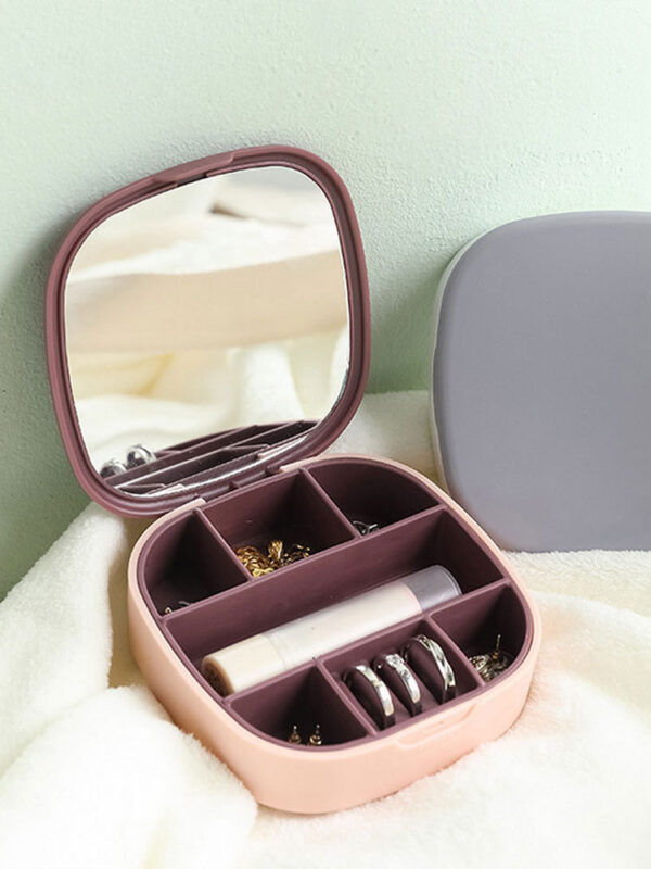 Buy Portable Jewelry Box with Mirror in Pakistan – Cute Travel Organizer for Rings, Earrings, Lipstick & More | ChicTees.pk 💖✨