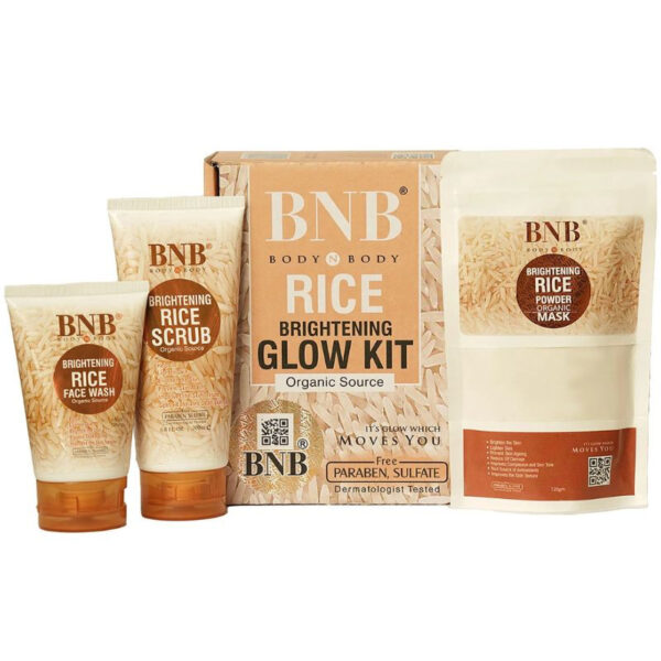Buy BNB Rice Brightening Glow Kit – Face Wash, Mask & Scrub (3-in-1 Set) | ChicTees.pk