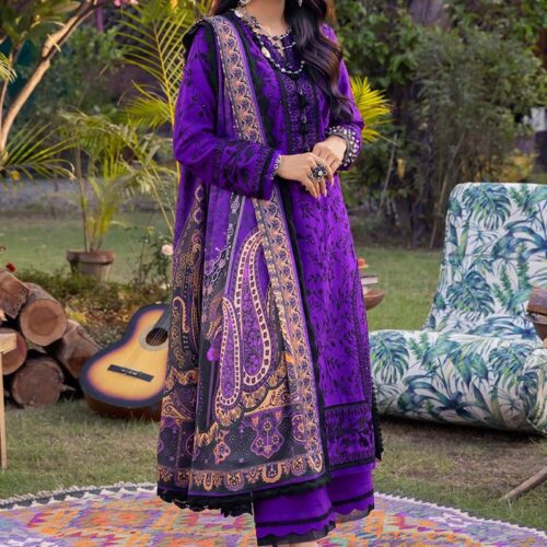 Asim Jofa Pure Lawn 3PC Embroidered Suit – 90/70 Airjet Lawn with Digital Diamond Dupatta