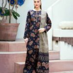 Premium Lawn Suit with Embroidered Organza Patches & Digital Voil Dupatta – Design 9074 | ChickTees.pk
