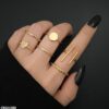 Buy LSH 6 Midi Rings Set – Stylish Gold-Tone Stackable Finger Rings for Women & Girls