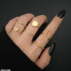 Buy LSH 6 Midi Rings Set – Stylish Gold-Tone Stackable Finger Rings for Women & Girls