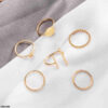 Buy LSH 6 Midi Rings Set – Stylish Gold-Tone Stackable Finger Rings for Women & Girls